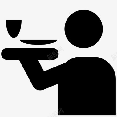 客房服务茶服务员餐厅酒店图标图标