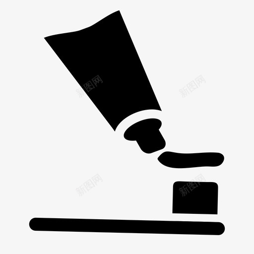 牙刷清洁牙医图标svg_新图网 https://ixintu.com 口腔 早晨 洗涤 清洁 牙刷 牙医 牙膏 牙齿
