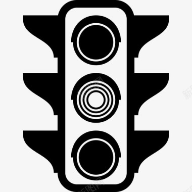 红绿灯道路安全停车黄灯图标图标
