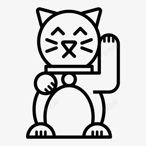 幸运猫日本猫图标svg_新图网 https://ixintu.com 幸运猫 日本猫