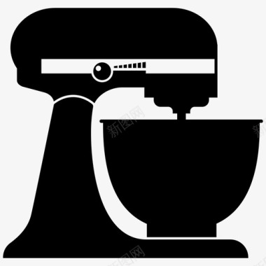 食物搅拌机厨房研磨机面团厨师图标图标