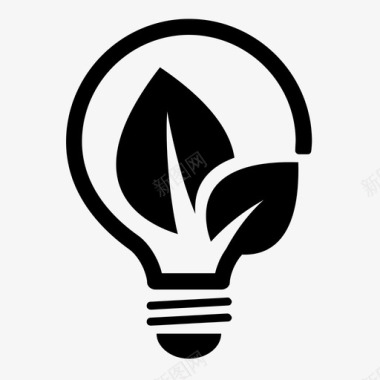 可持续能源光明电图标图标