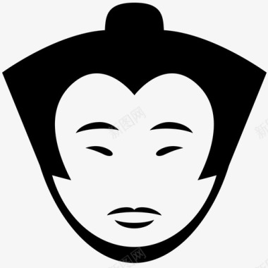 相扑手脸日本图标图标