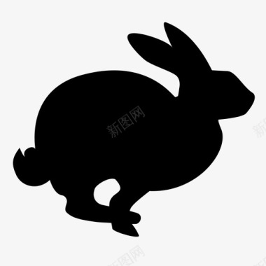 兔子动物跳跃图标图标
