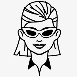 韩国复古女士太阳镜女士太阳镜复古图标高清图片
