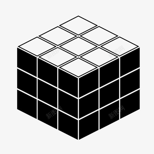魔方方块挑战图标svg_新图网 https://ixintu.com 乐趣 拼图 挑战 方块 游戏 魔方