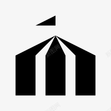 马戏团帐篷大顶旗帜图标图标