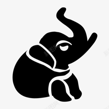 大象动物马戏团图标图标
