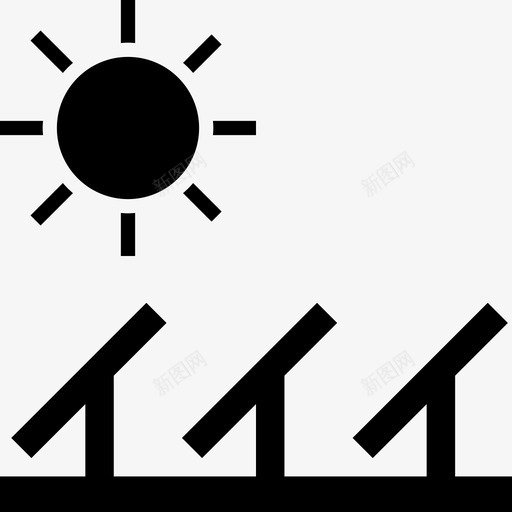 太阳能发电厂电力能源图标svg_新图网 https://ixintu.com 太阳能 太阳能发电厂 电力 能效和led灯 能源