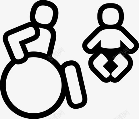 无障碍婴儿用品无障碍ada婴儿轮椅图标图标