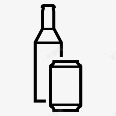 罐头和瓶子啤酒容器图标图标
