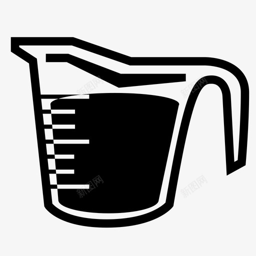 量杯准备计量图标svg_新图网 https://ixintu.com 准备 厨房 液体 满 烘焙 计量 配料 量杯