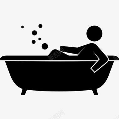 洗澡放松人图标图标