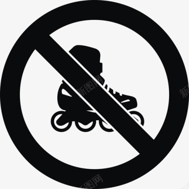 禁止溜冰滚刀标志图标图标