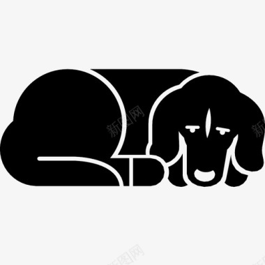 狗动物睡着了图标图标