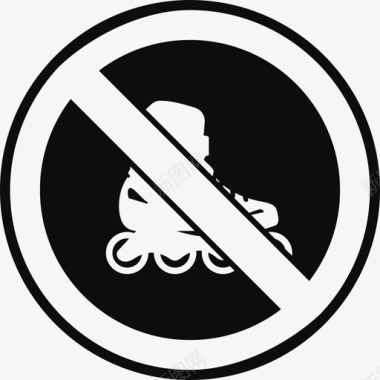 禁止溜冰禁止滚刀图标图标