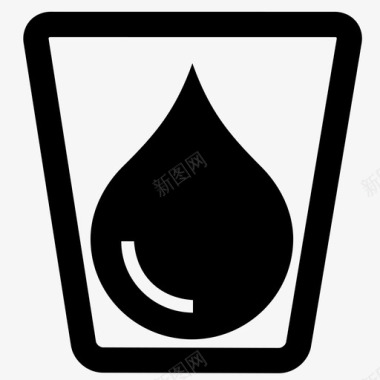 水冷水饮用滴水玻璃杯图标图标