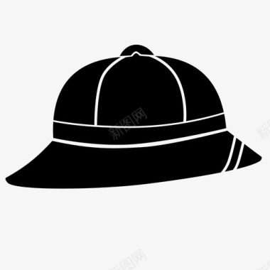 木髓头盔帽子狩猎图标图标