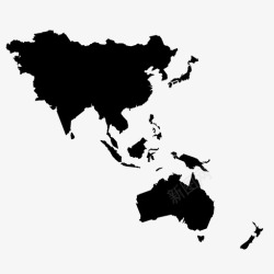 远东大洋洲亚洲大陆图标高清图片