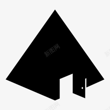 金字塔建筑开门几何学家图标图标