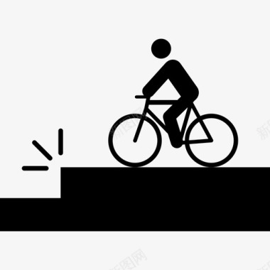 路缘石自行车骑车人图标图标