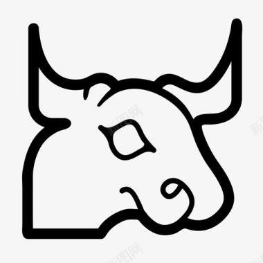 公牛牲畜角图标图标