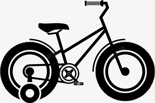 自行车小孩训练轮图标svg_新图网 https://ixintu.com 小孩 自行车 训练轮