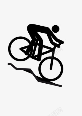 下坡自行车人比赛图标图标