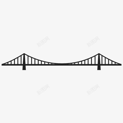桥梁行车悬索跨度道路图标svg_新图网 https://ixintu.com 工程 建筑 悬索 桥梁 河流 行车 跨度 连接 道路