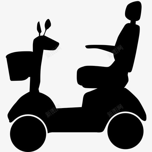 滑板车援助残疾人图标svg_新图网 https://ixintu.com 援助 机动 残疾人 滑板车 电动 轮椅