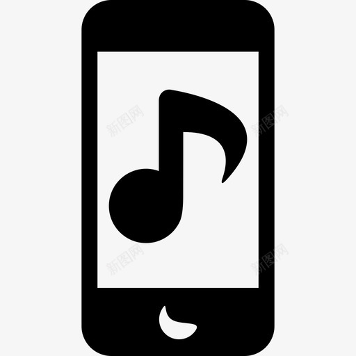 带音符音乐和声音的IPhone 2图标svg_新图网 https://ixintu.com 带音符 音乐和声音的IPhone 2