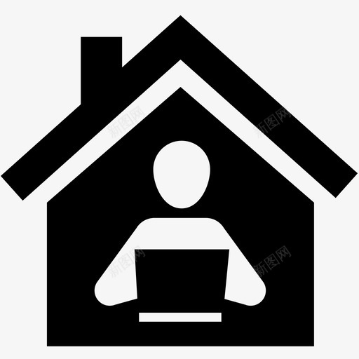 在家工作打字学习图标svg_新图网 https://ixintu.com 人 在家工作 学习 学校 屋顶 工作 房子 打字 笔记本电脑