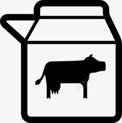 纸箱警示标识牛奶盒子纸箱奶牛学校图标高清图片