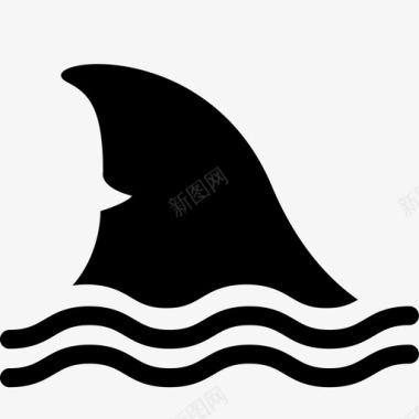 鲨鱼动物海滩图标图标