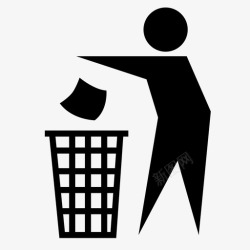 垃圾管理垃圾处理垃圾桶图标高清图片