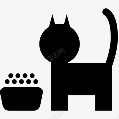 猫粮宠物餐盘图标图标
