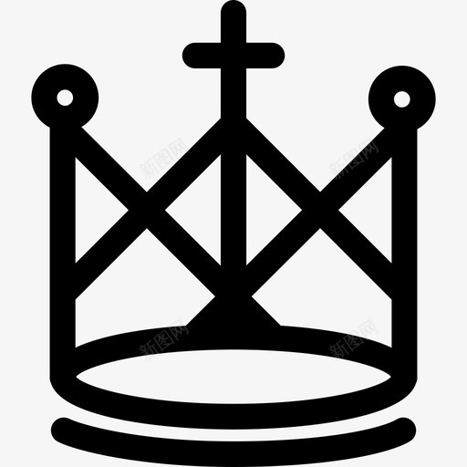 皇冠图案中间有一个十字形的线条形状皇冠图标svg_新图网 https://ixintu.com 形状 皇冠 皇冠图案中间有一个十字形的线条