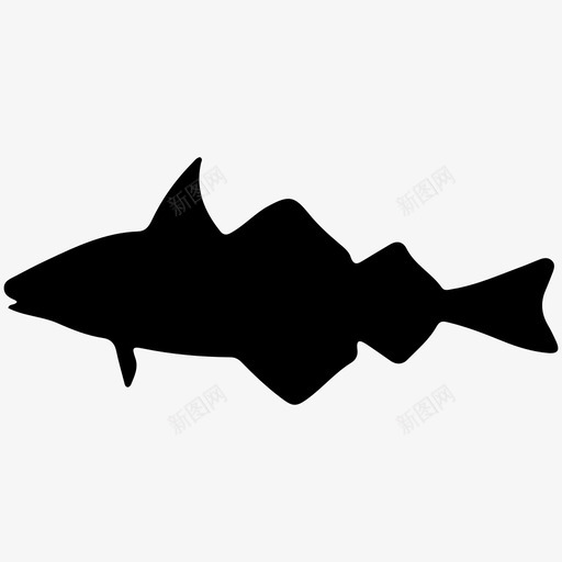 黑线鳕动物鱼图标svg_新图网 https://ixintu.com 动物 海洋 野生动物 鱼 黑线鳕