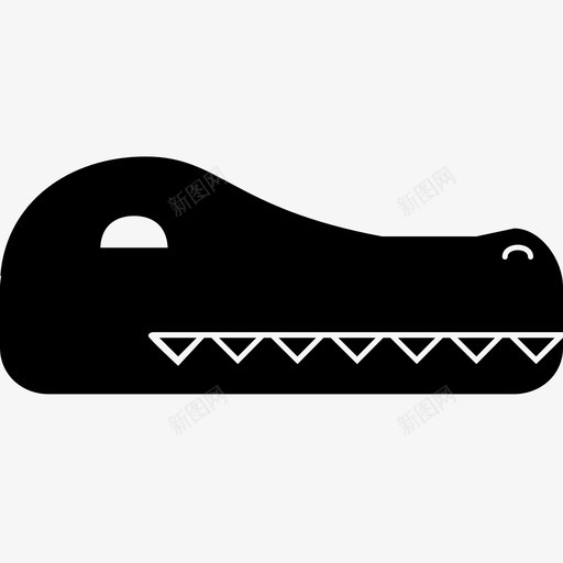 鳄鱼动物头图标svg_新图网 https://ixintu.com 动物 头 牙齿 鳄鱼