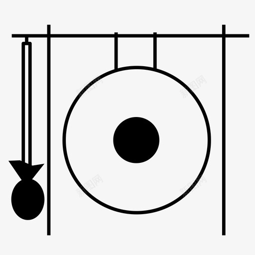 锣编钟瓷器图标svg_新图网 https://ixintu.com 中国乐器 噪音 瓷器 编钟 锣