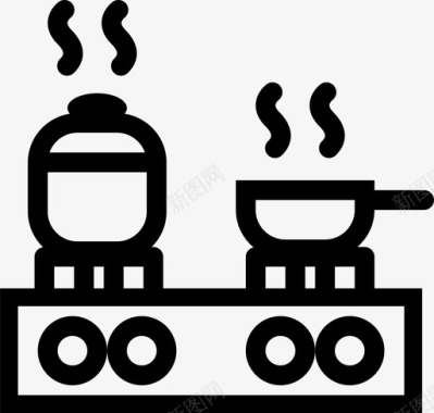 烹饪炉子蒸汽图标图标