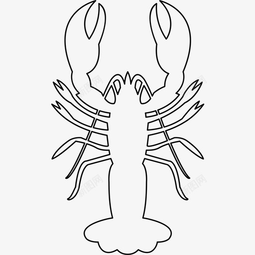 龙虾动物鱼图标svg_新图网 https://ixintu.com 动物 海洋生物 贝类 食物 餐馆 鱼 龙虾