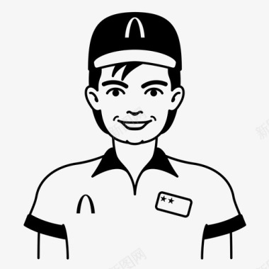服务员制服微笑图标图标