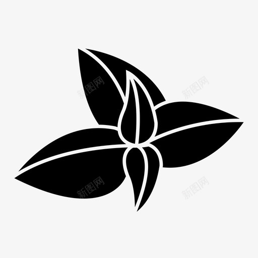 罗勒香草叶子图标svg_新图网 https://ixintu.com 叶子 植物 罗勒 调味料 香料 香草