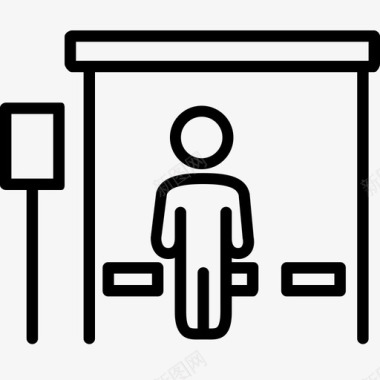 公共汽车站通勤人图标图标