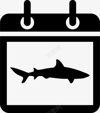 鲨鱼周日历日图标图标
