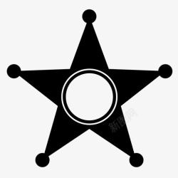 执法徽章警徽星警长星图标高清图片