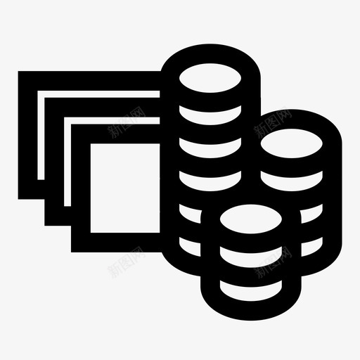 货币银行现金图标svg_新图网 https://ixintu.com 储蓄 堆栈 现金 硬币 美元 货币 银行