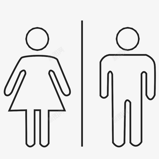 浴室性别卫生间图标svg_新图网 https://ixintu.com 卫生间 女 性别 洗手间 浴室 男 符号