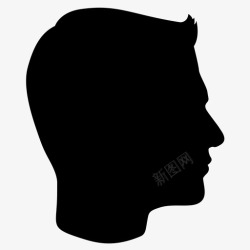 人头icon侧面男人脸头图标高清图片